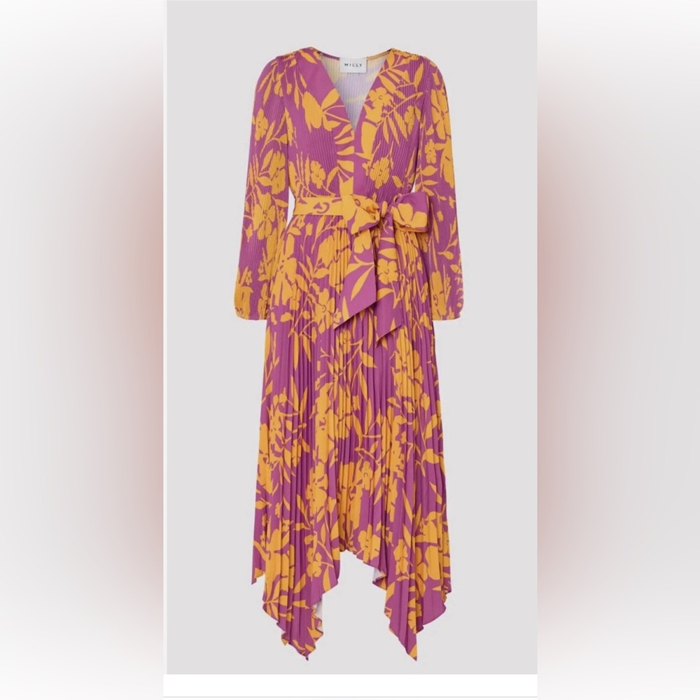 Milly Liora Marigold Pleated Dress